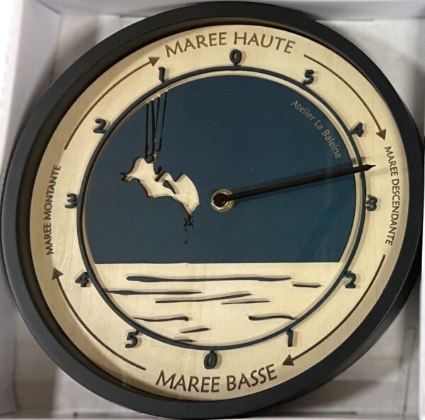 Horloge à marée kitesurfeuse, cadre noir