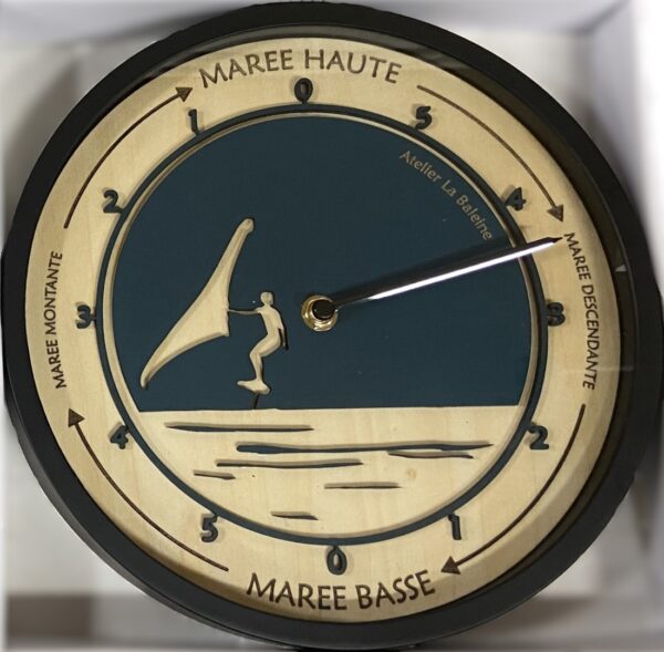 Horloge à marée wingfoiler, cadre noir