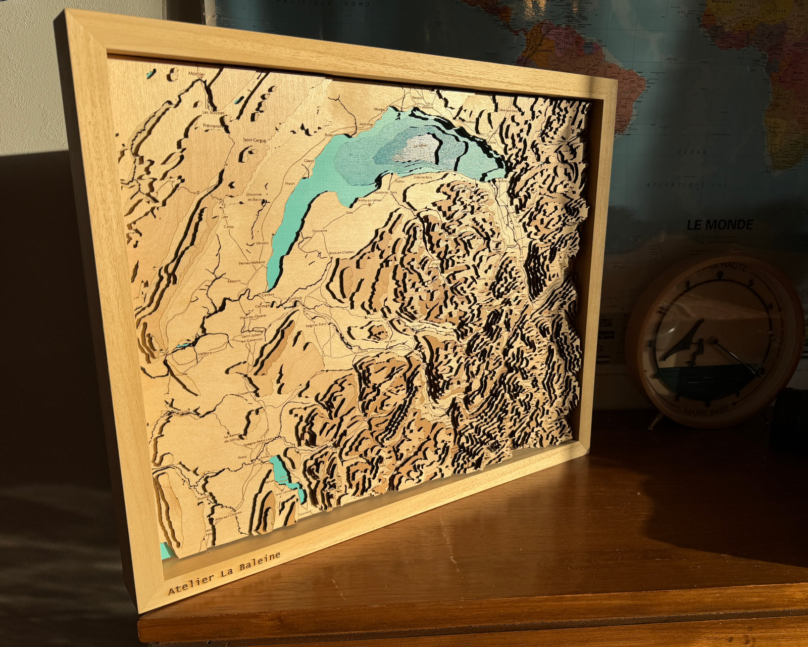 Carte en bois en relief : Haute-Savoie, Alpes