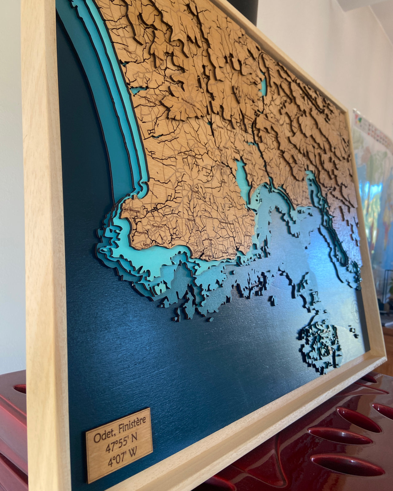Carte en bois en relief : La Torche